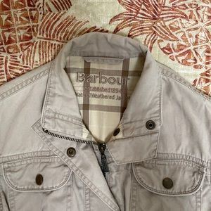 Women’s Barbour natural weathered jacket, size 8